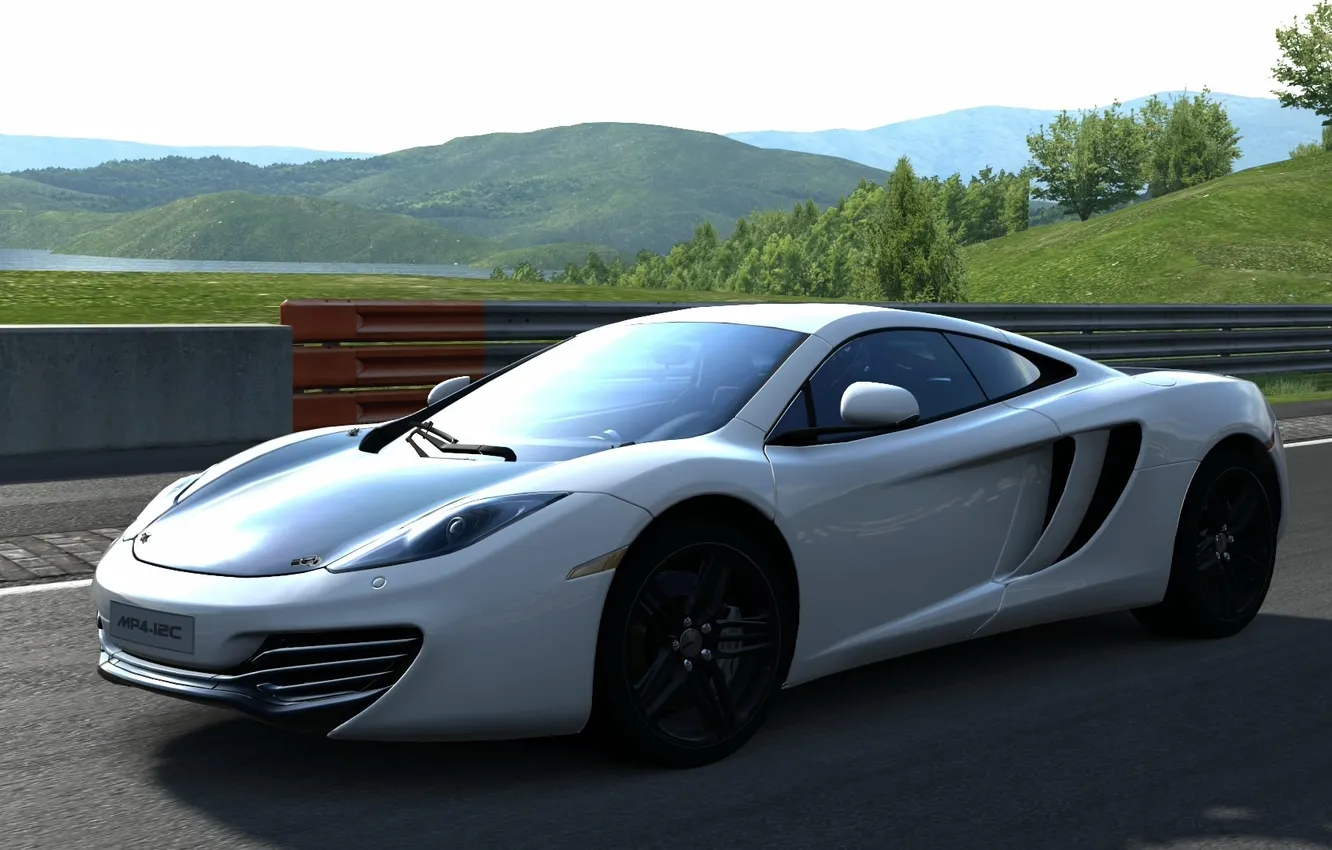 Photo wallpaper white, McLaren MP4-12C, GT5