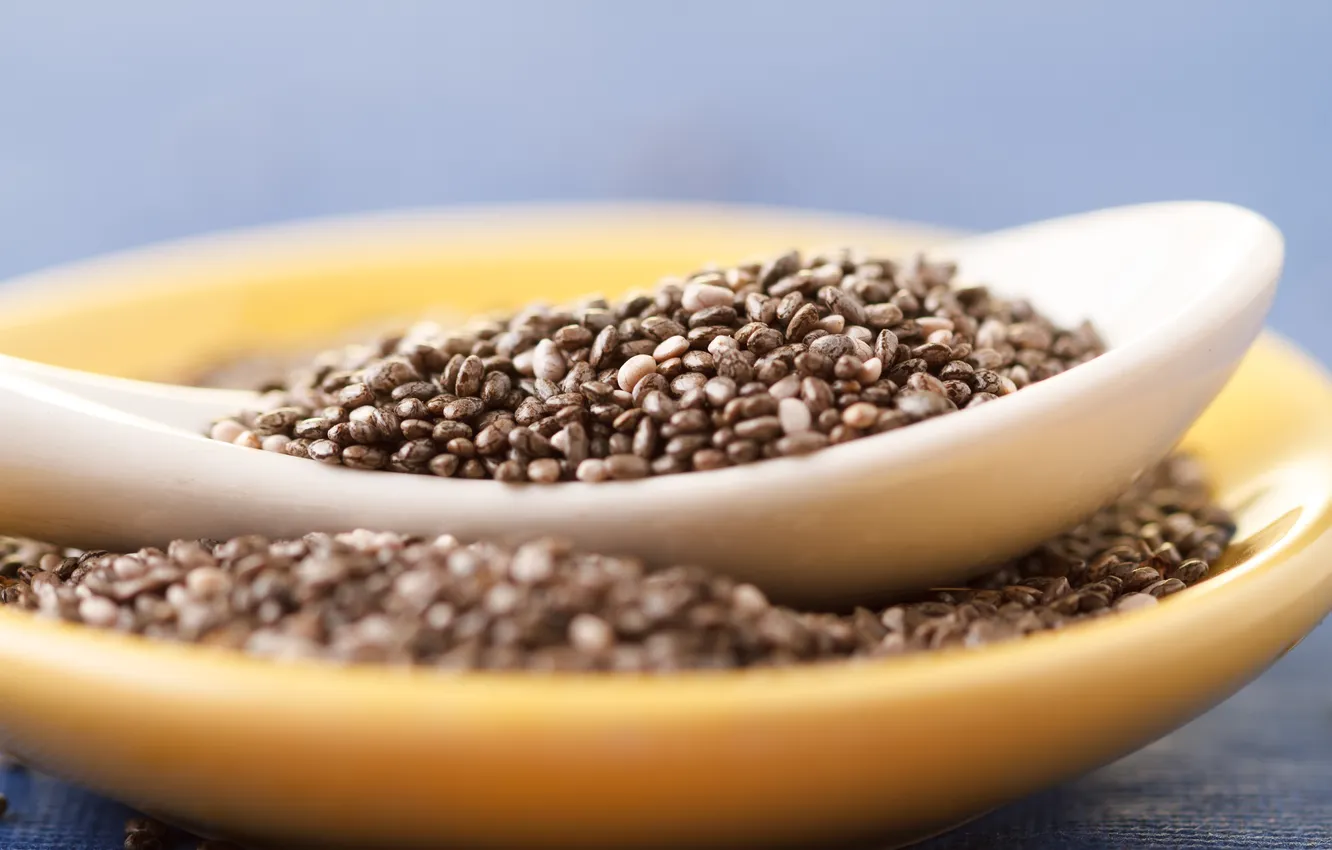 Photo wallpaper coffee, grain, plate, spoon