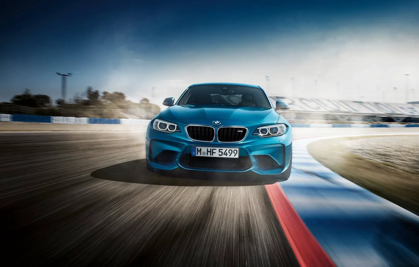 Photo wallpaper Blue, BMW, BMW, Track, FAS