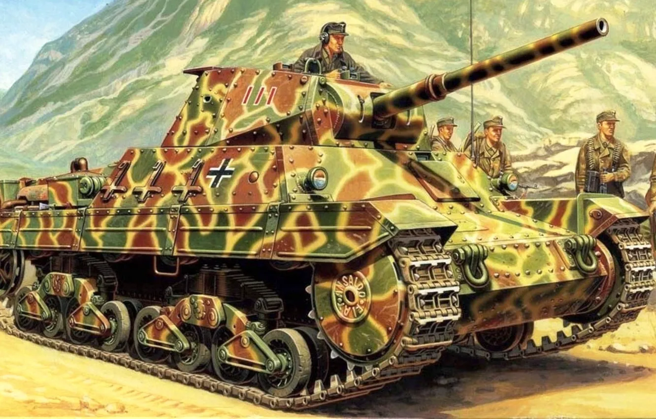 Photo wallpaper figure, tank, Panzerkampfwagen P40 737(i), Heavy Tank P26/40