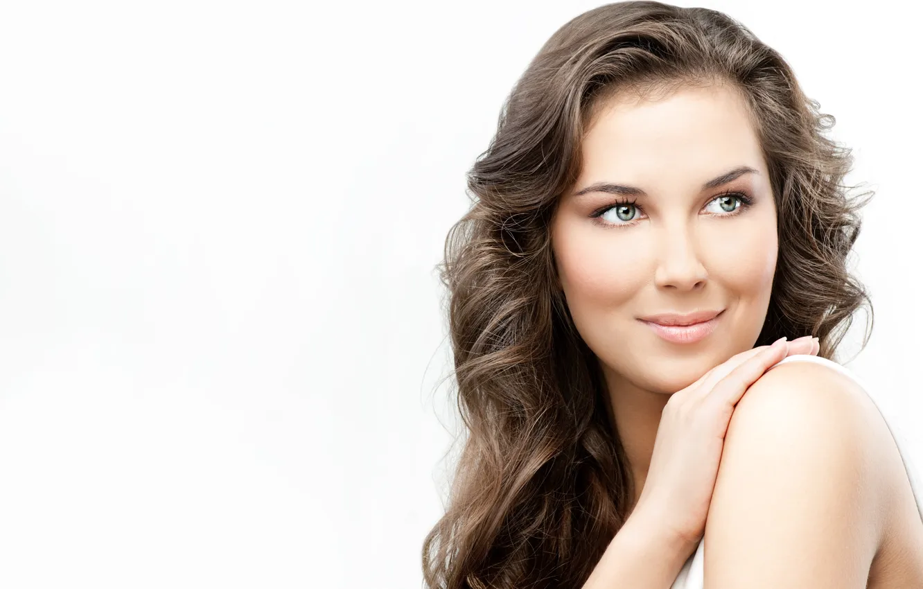 Photo wallpaper look, girl, brown hair