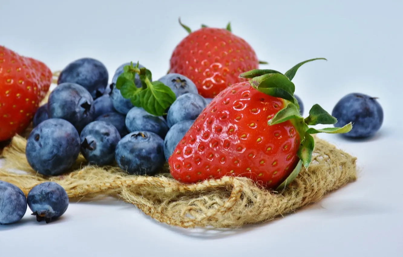 Photo wallpaper Strawberry, Berries, Blueberries