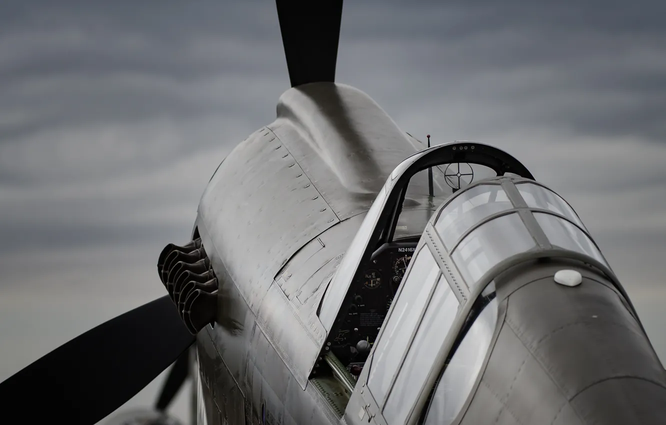 Photo wallpaper fighter, cabin, propeller
