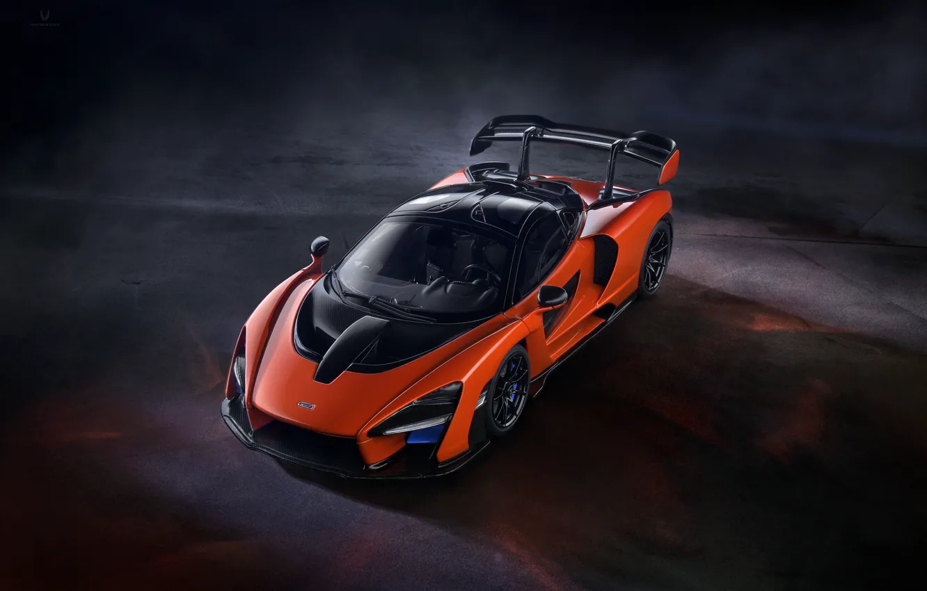 Photo wallpaper McLaren, Orange, Fog, Senna, Hyper Car, Luxure