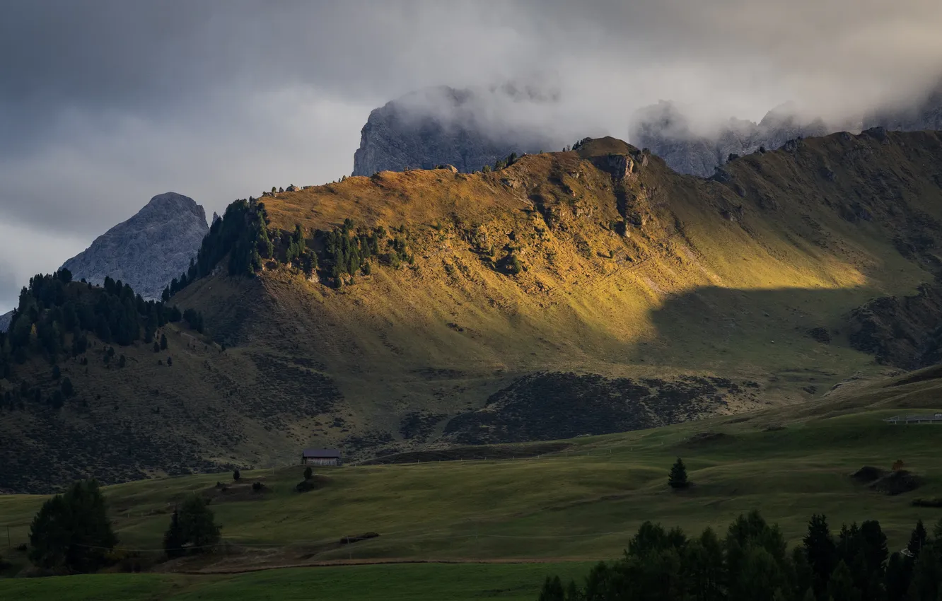 Photo wallpaper colors, Europe, mountains, green, stones