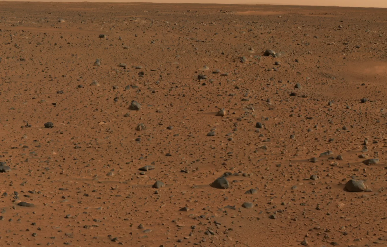 Photo wallpaper the sky, surface, nature, stones, desert, Mars, Mars, Spirit rover