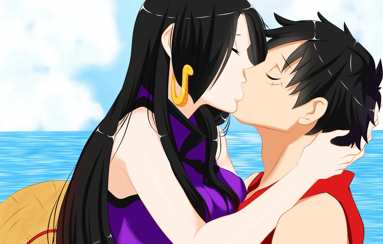 Photo wallpaper love, kiss, anime, art, One Piece