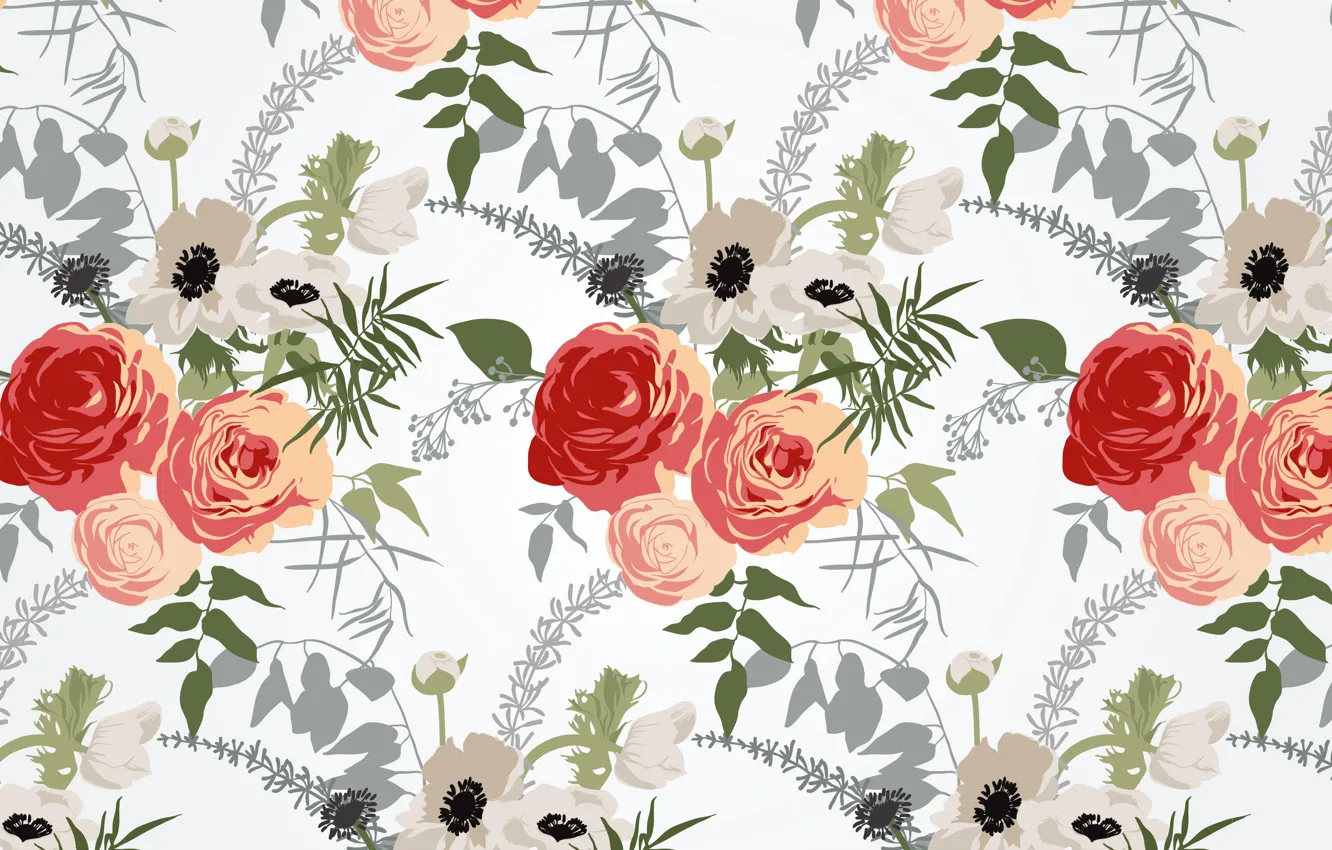 Photo wallpaper flowers, background, texture, pattern, floral
