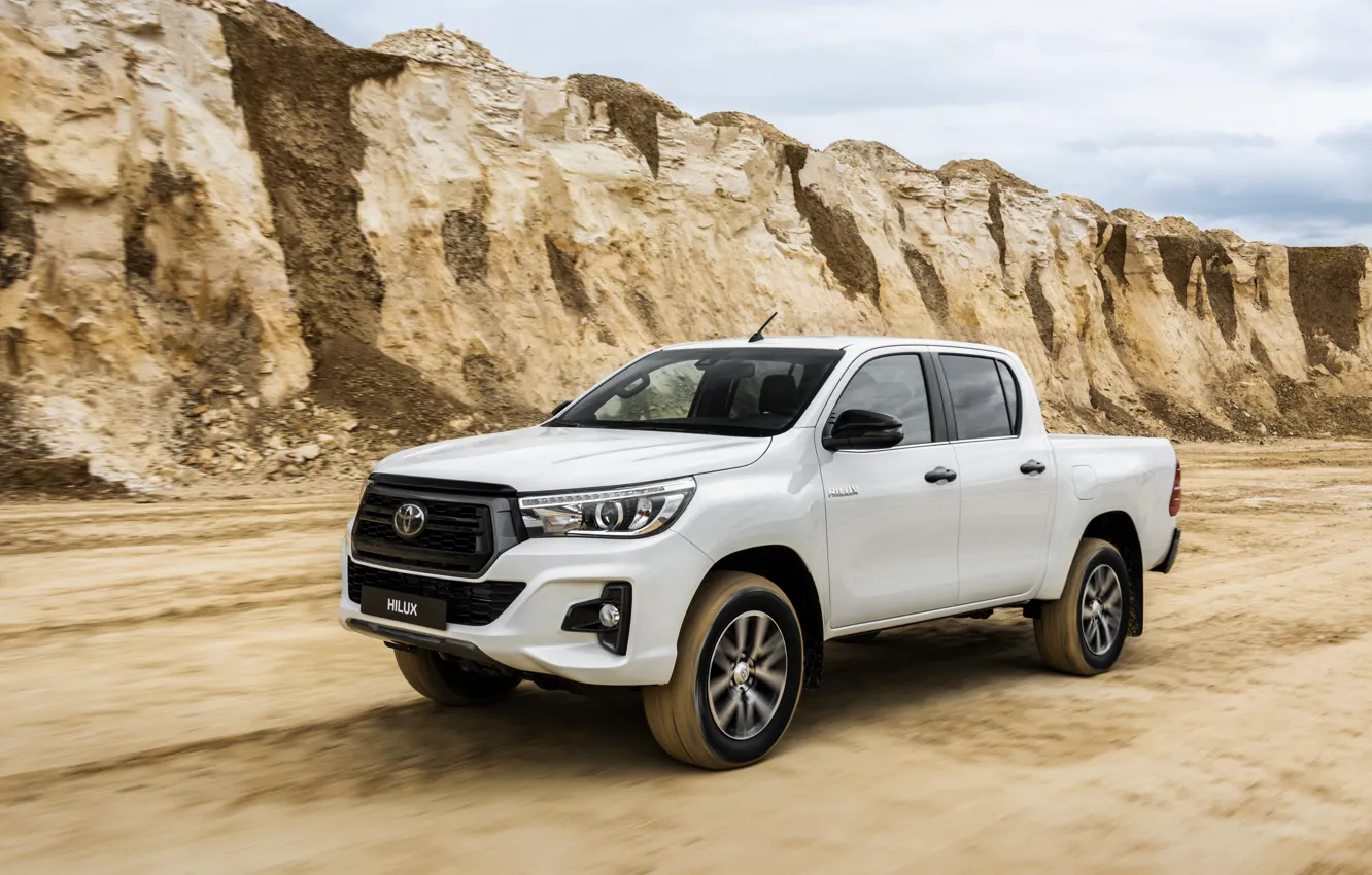 Photo wallpaper white, Toyota, pickup, Hilux, Special Edition, 2019, double cab