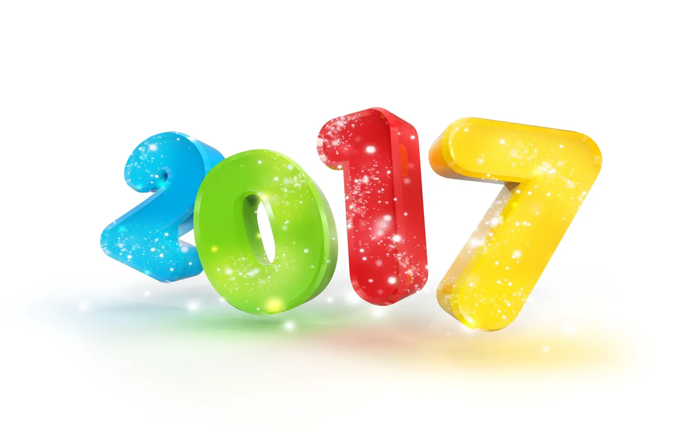 Photo wallpaper rendering, holiday, figures, the volume, the number, 2017