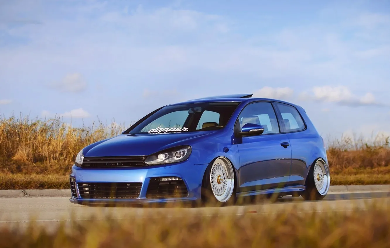 Photo wallpaper volkswagen, Golf, golf, tuning, bbs, low, stance, dropped
