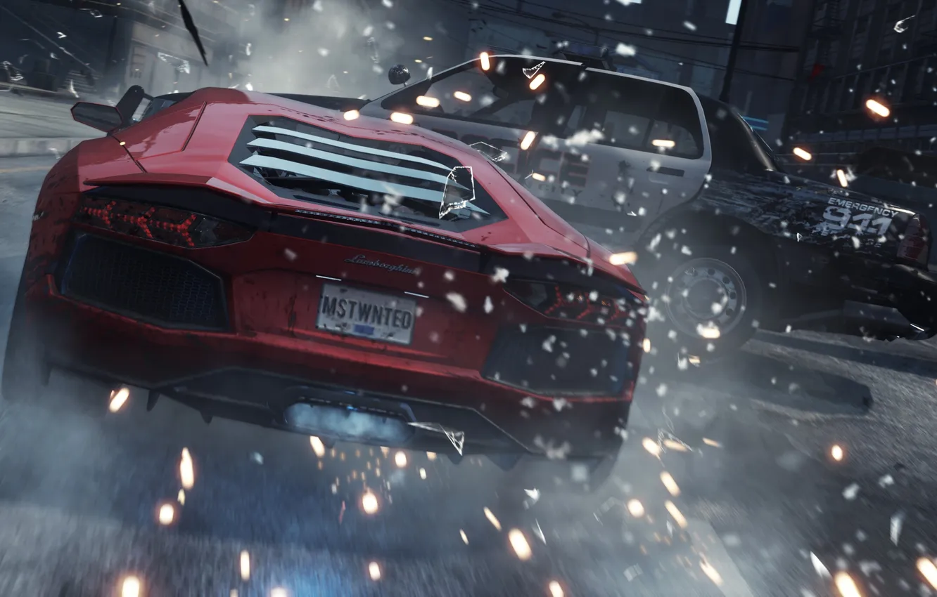 Photo wallpaper crash, race, chase, sparks, blow, need for speed most wanted 2, Lamborghini LP700-4 Aventador