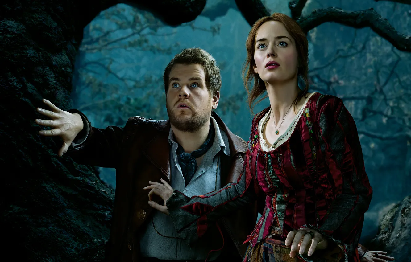 Photo wallpaper fantasy, Emily Blunt, The farther into the forest, the musical, Into the Woods, James Corden, …