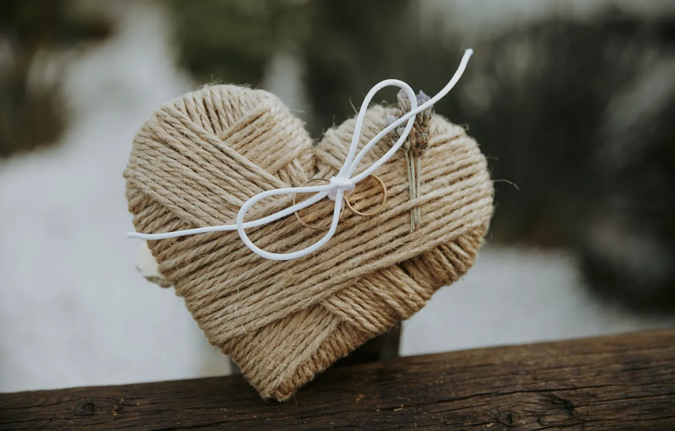 Photo wallpaper heart, ring, wedding, engagement