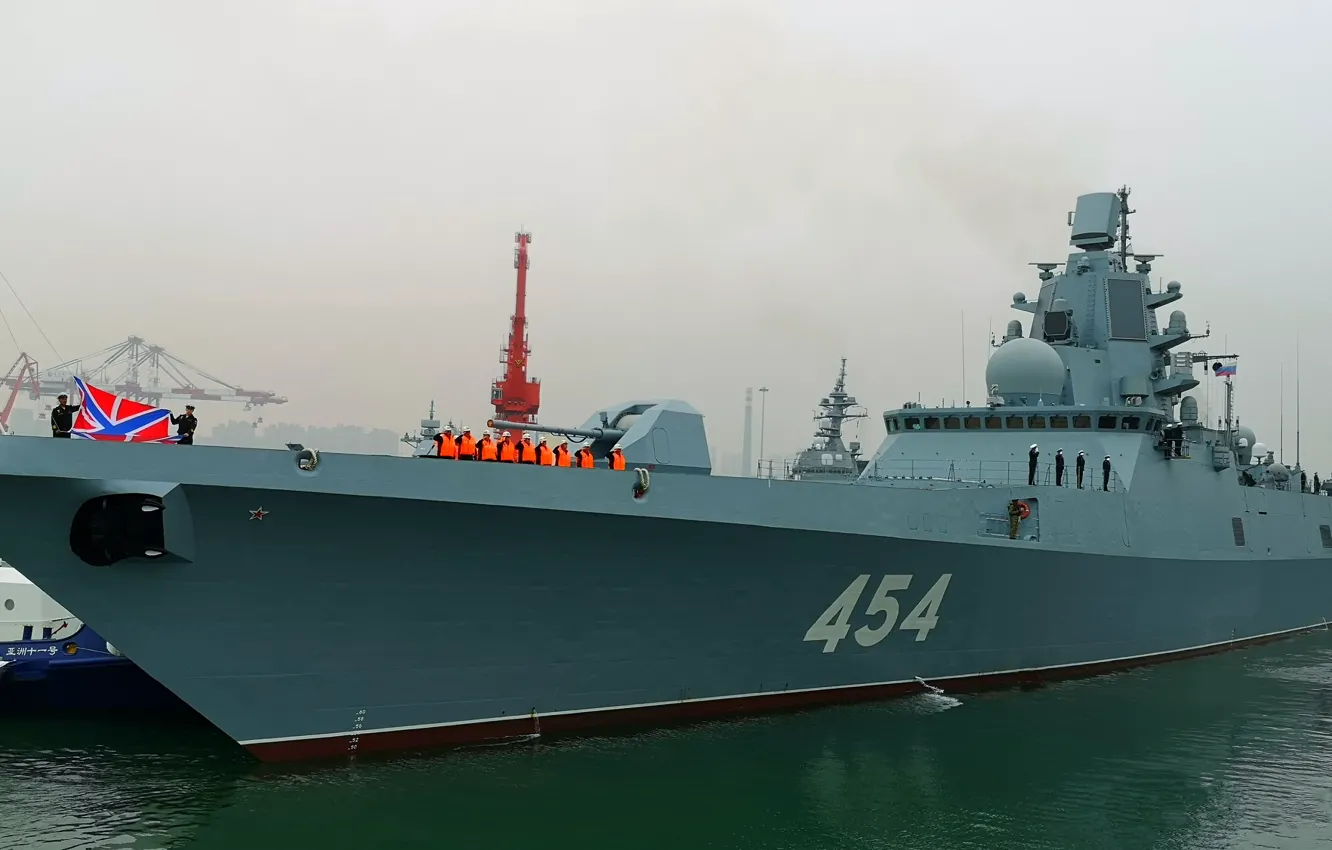 Photo wallpaper China, frigate, Admiral Gorshkov, visit