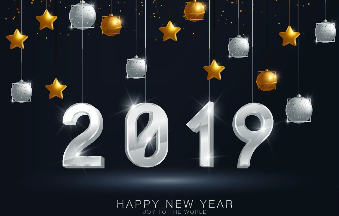 Photo wallpaper gold, New Year, figures, golden, background, New Year, Happy, sparkle