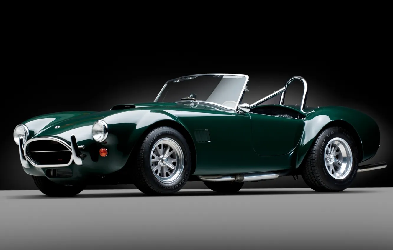 Photo wallpaper green, supercar, Cobra, twilight, the front, Cobra, 1968, Car power