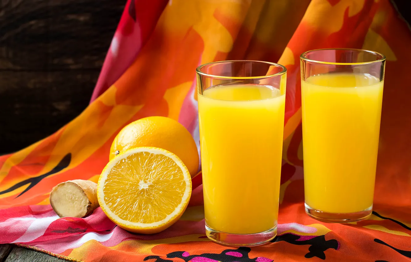 Photo wallpaper oranges, juice, juice, fresh, citrus, fruit, orange, drinks