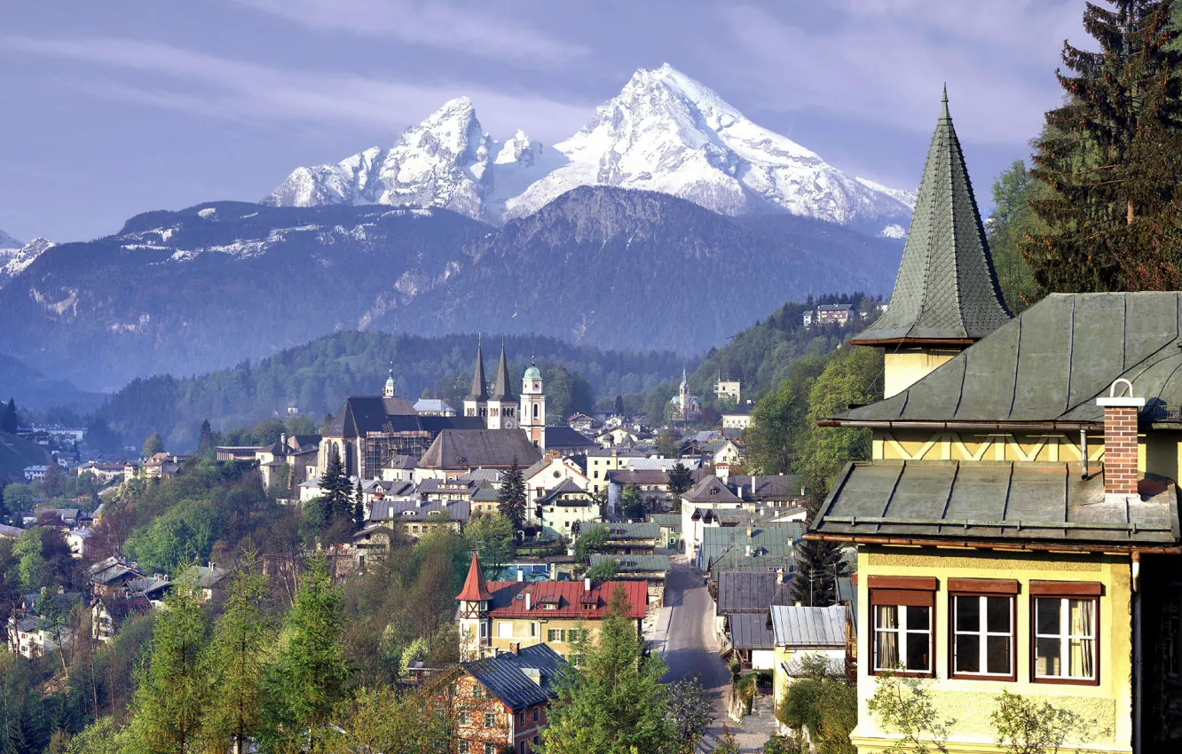 Photo wallpaper Mountains, Germany, Forest