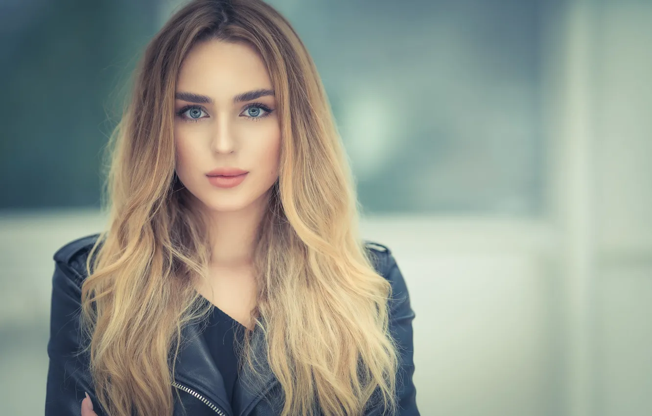 Photo wallpaper girl, eyes, beauty, blond, Sight