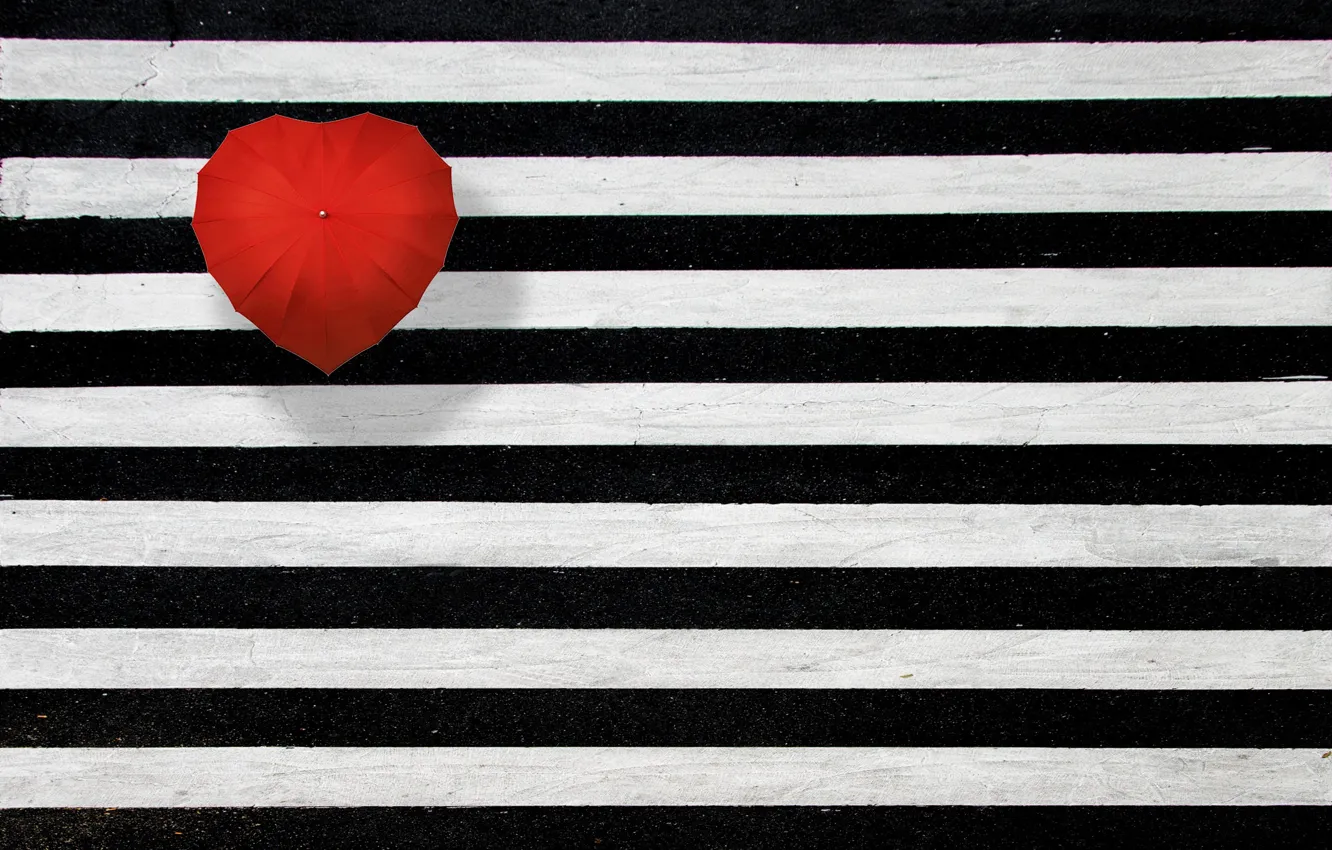 Photo wallpaper line, umbrella, Red Umbrella