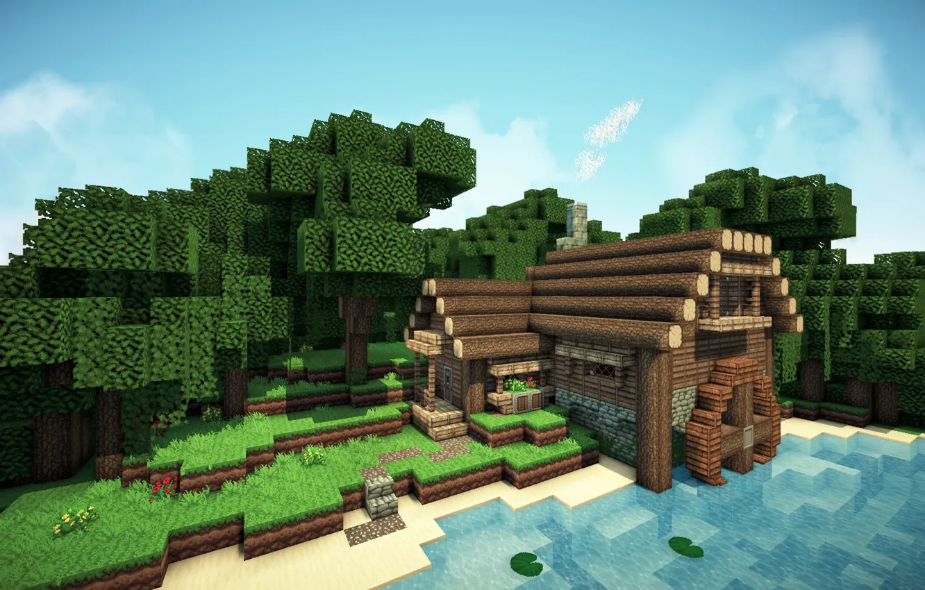 Photo wallpaper wallpaper, game, minecraft, home