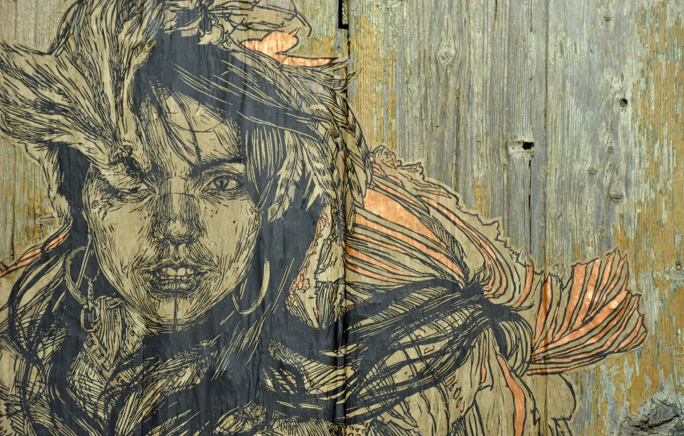 Photo wallpaper background, figure, the fence