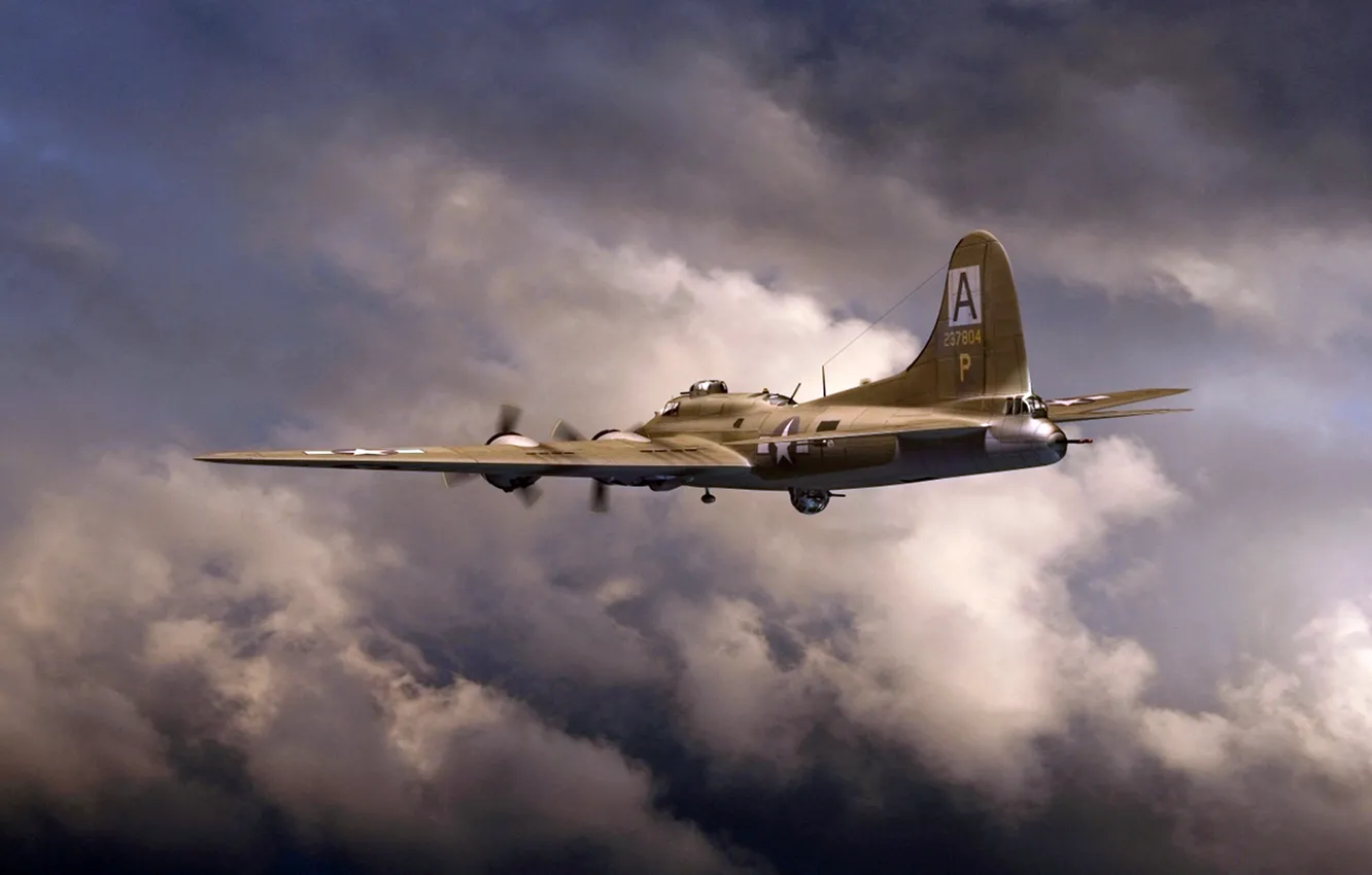 Photo wallpaper art, Boeing, B-17, Flying fortress, Flying Fortress