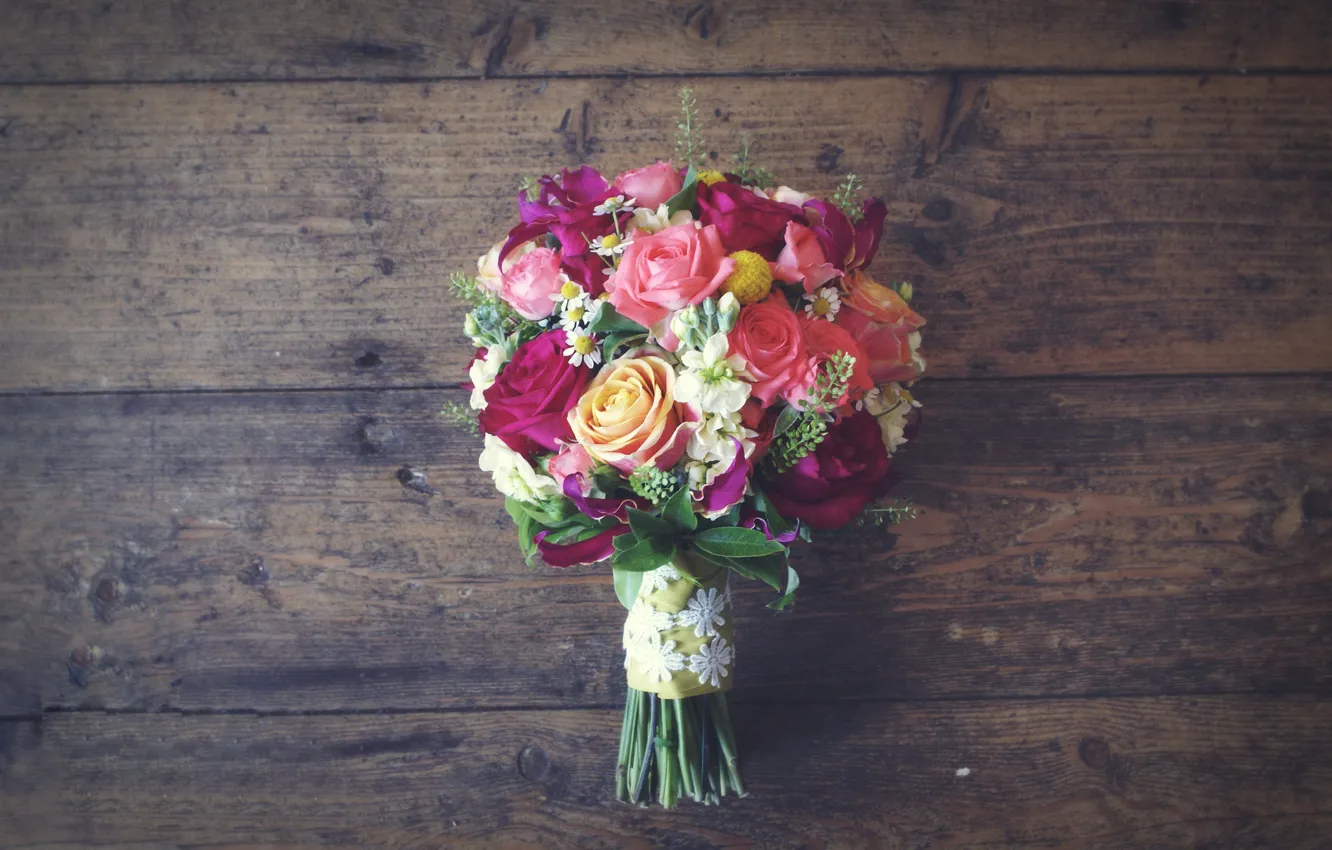 Photo wallpaper flowers, background, bouquet