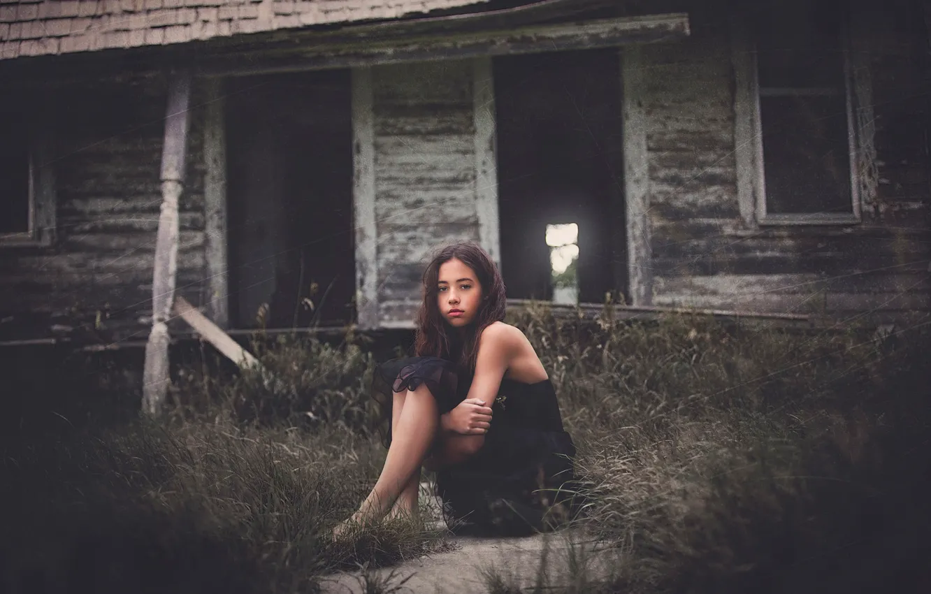 Photo wallpaper photo, girl, scratches, filter