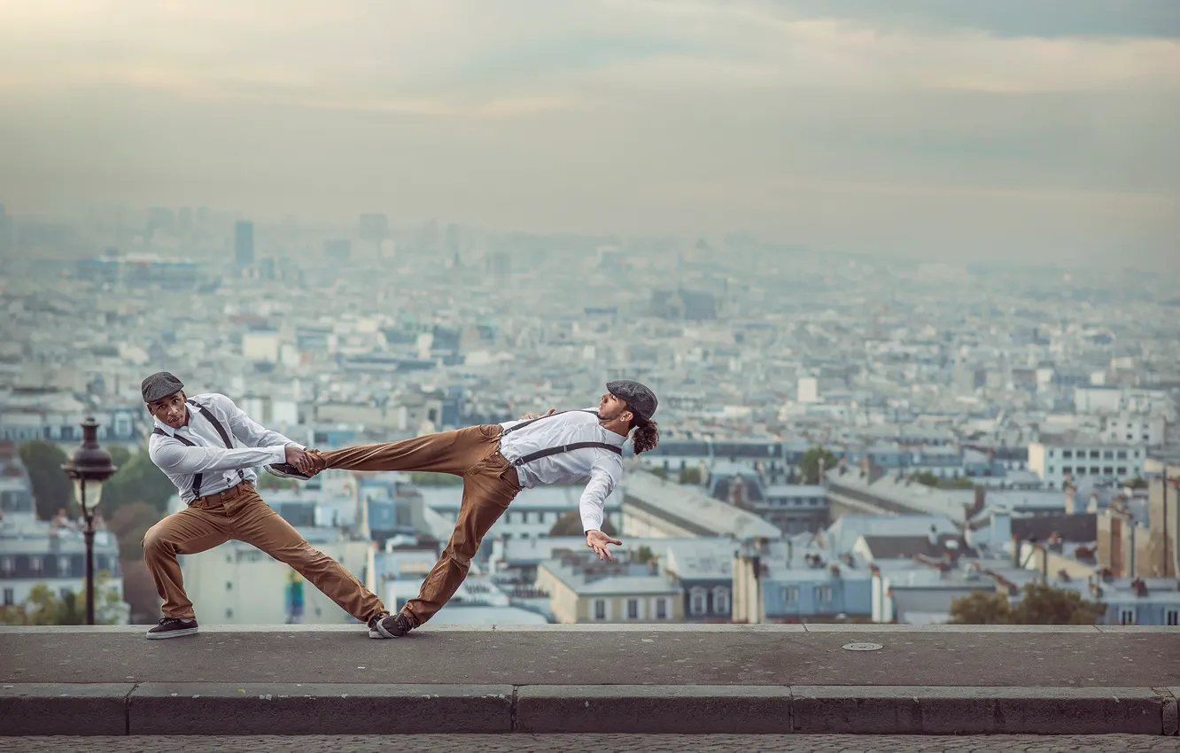 Photo wallpaper the city, background, France, Paris, dancer, French Wingz