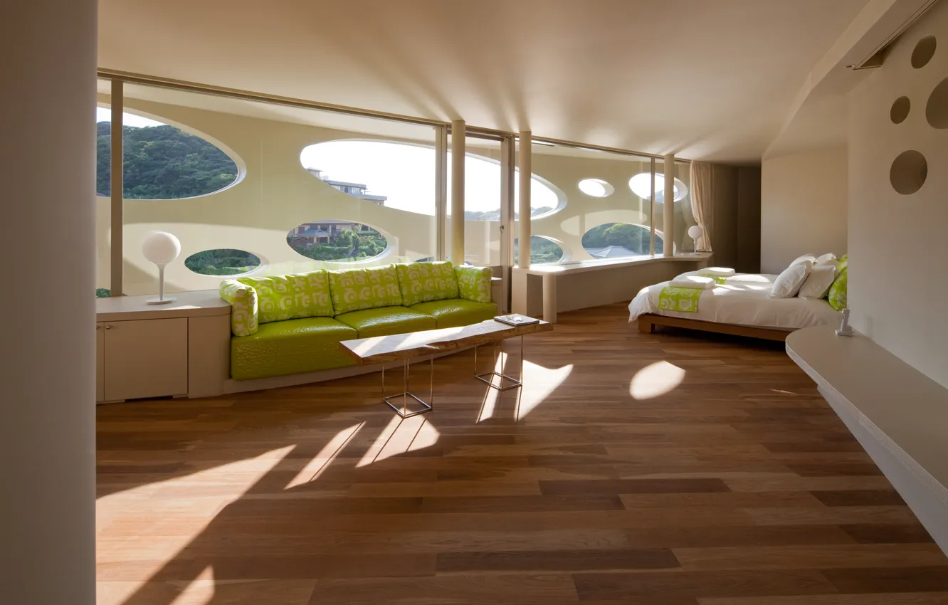 Photo wallpaper design, style, interior, living room, futurism, Villa Round