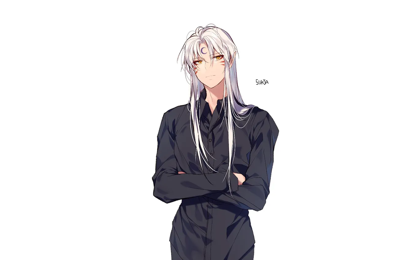 Photo wallpaper background, art, guy, Inuyasha, InuYasha, Seshoumaru