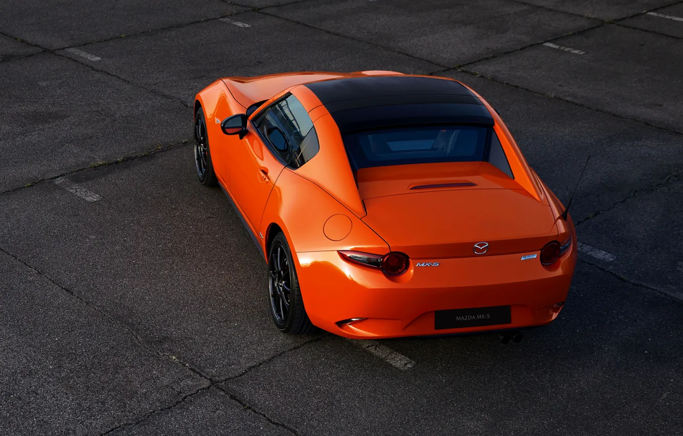 Photo wallpaper orange, Mazda, rear view, Targa, 30th Anniversary Edition, 2019, MX-5 RF