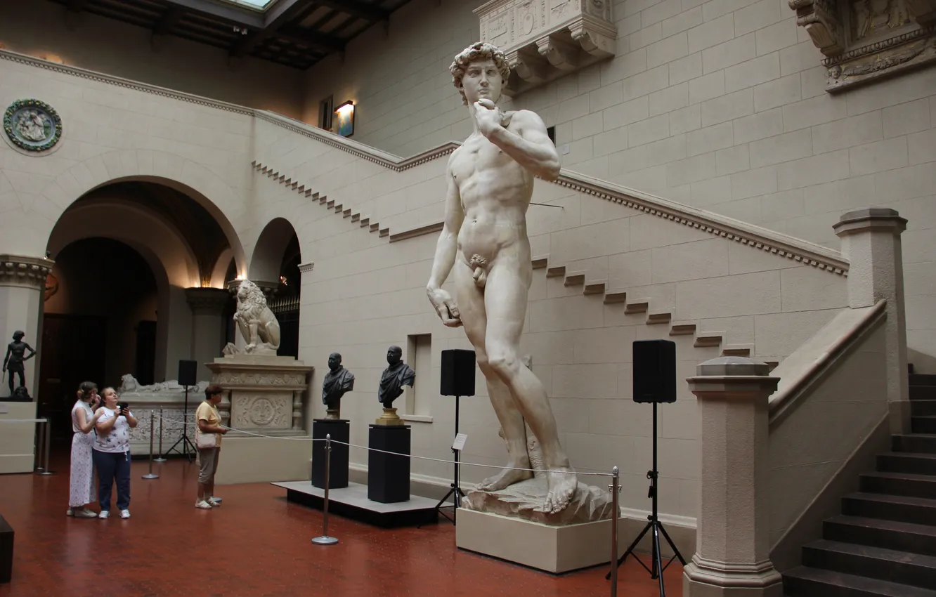 Photo wallpaper Ladder, Statue, People, Moscow, Sculpture, Renaissance, Michelangelo, Michelangelo