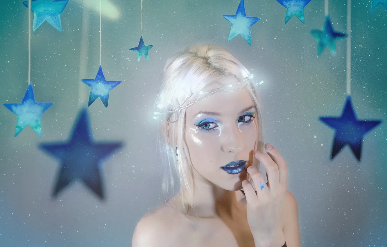 Photo wallpaper look, girl, stars