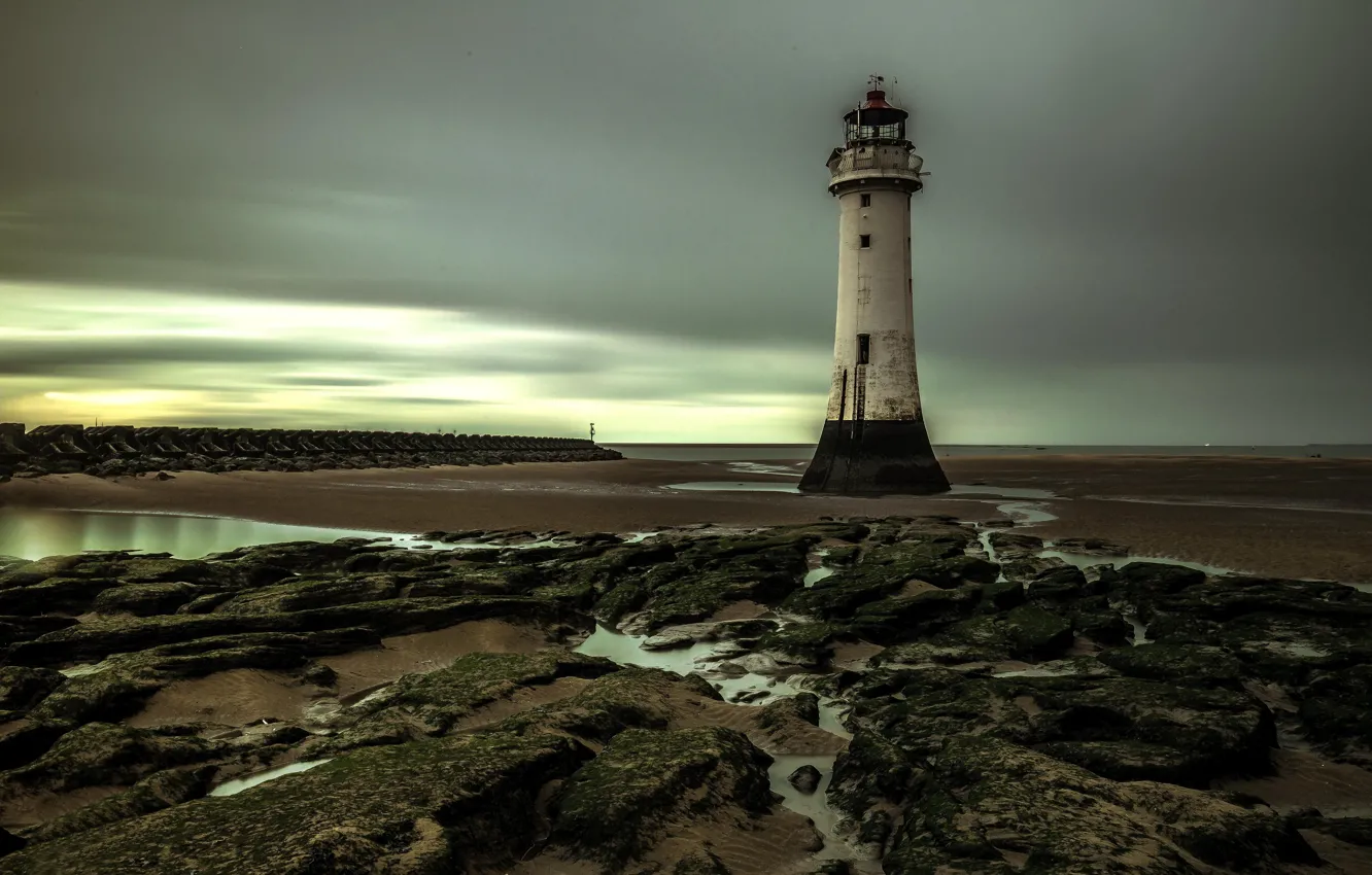 Photo wallpaper coast, lighthouse, New Brighton