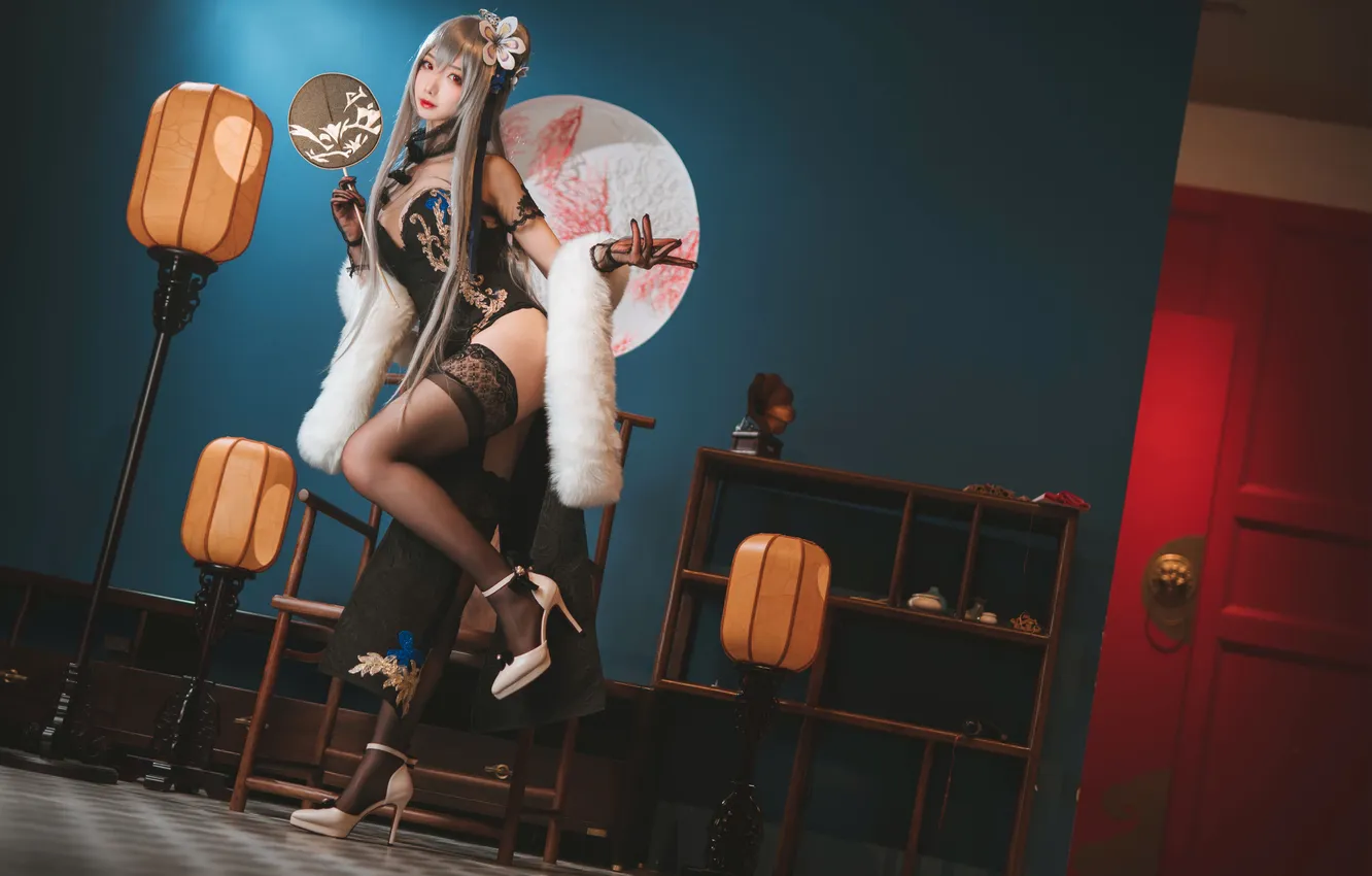 Photo wallpaper room, lights, Asian, cutie, cosplay, cosplay, asian, cutie