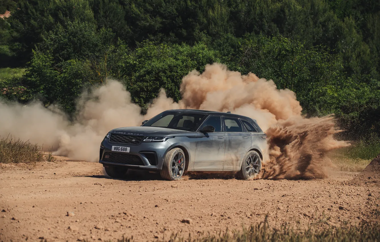 Photo wallpaper dust, Land Rover, Range Rover, primer, SUV, V8, Velar, 2019