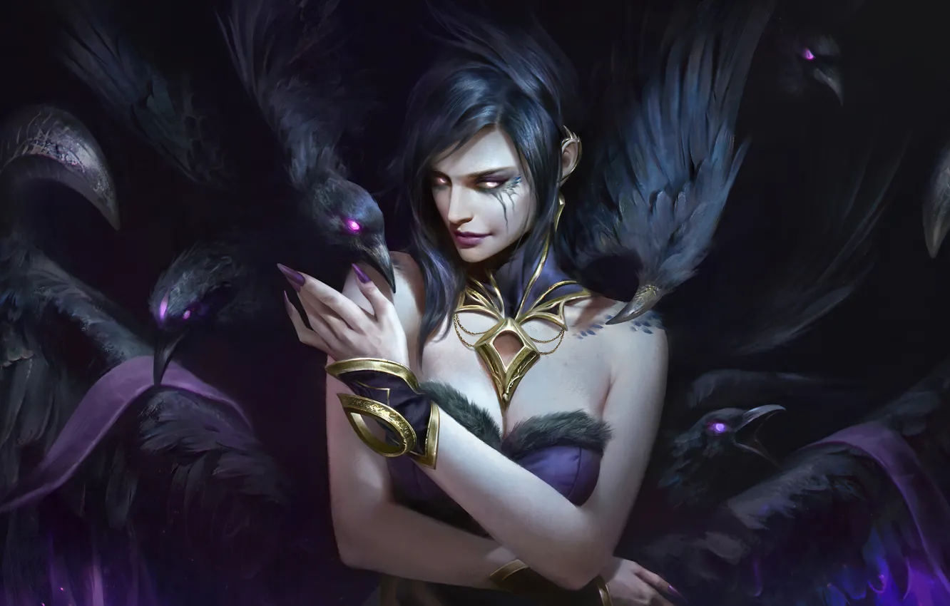 Photo wallpaper art, League of Legends, LoL, Morgana, skin
