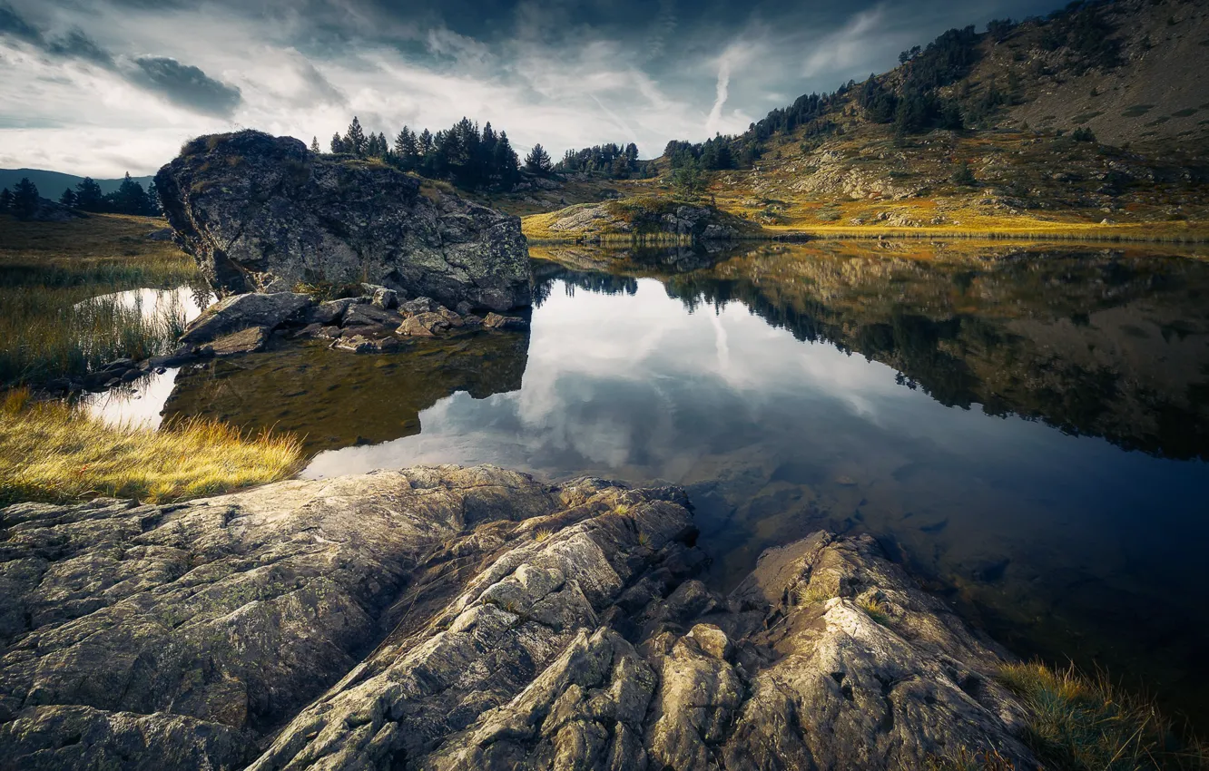 Photo wallpaper lake, France, 'isere