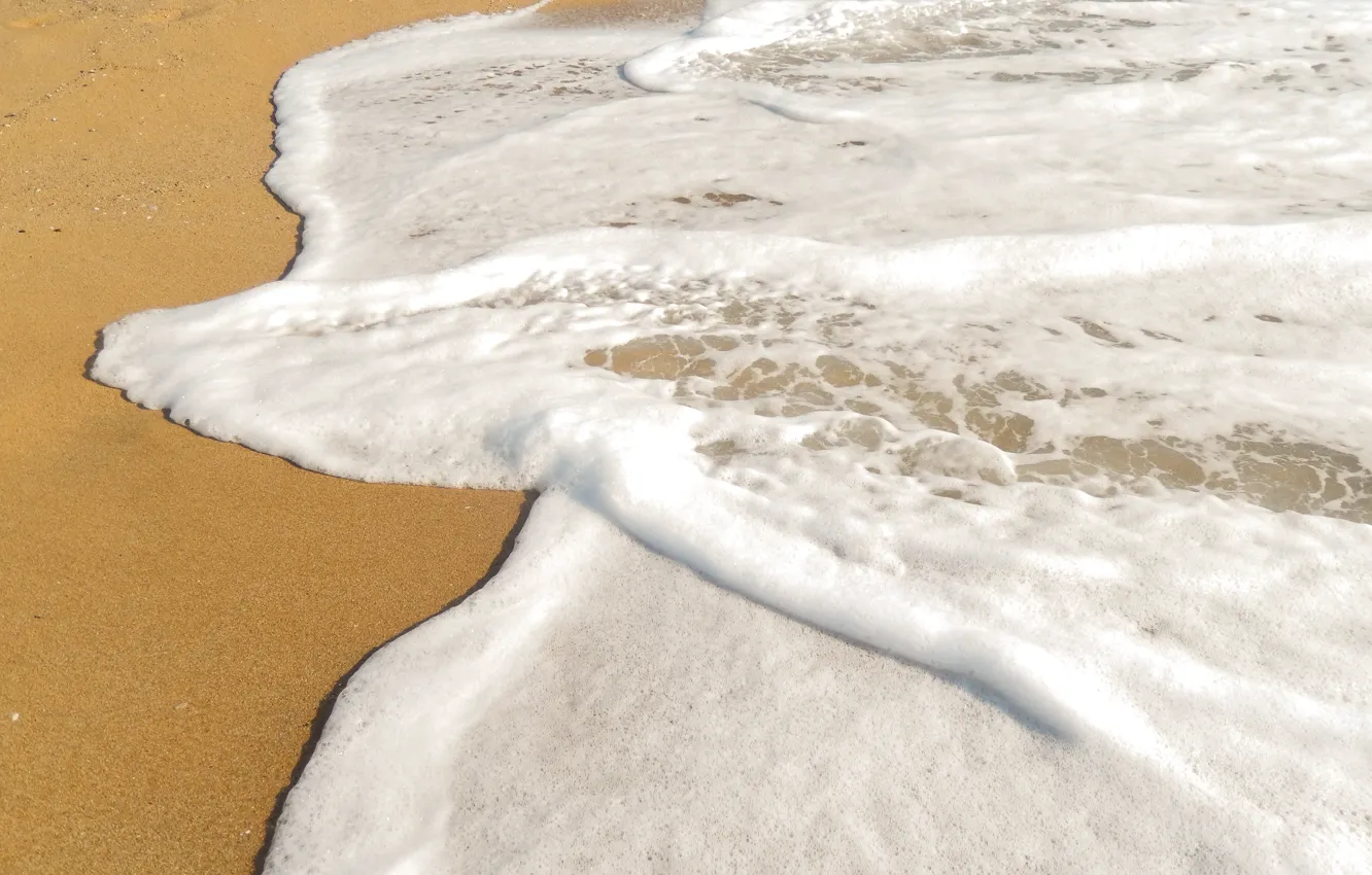 Photo wallpaper sand, sea, wave, foam, widescreen, Wallpaper, wallpaper, widescreen