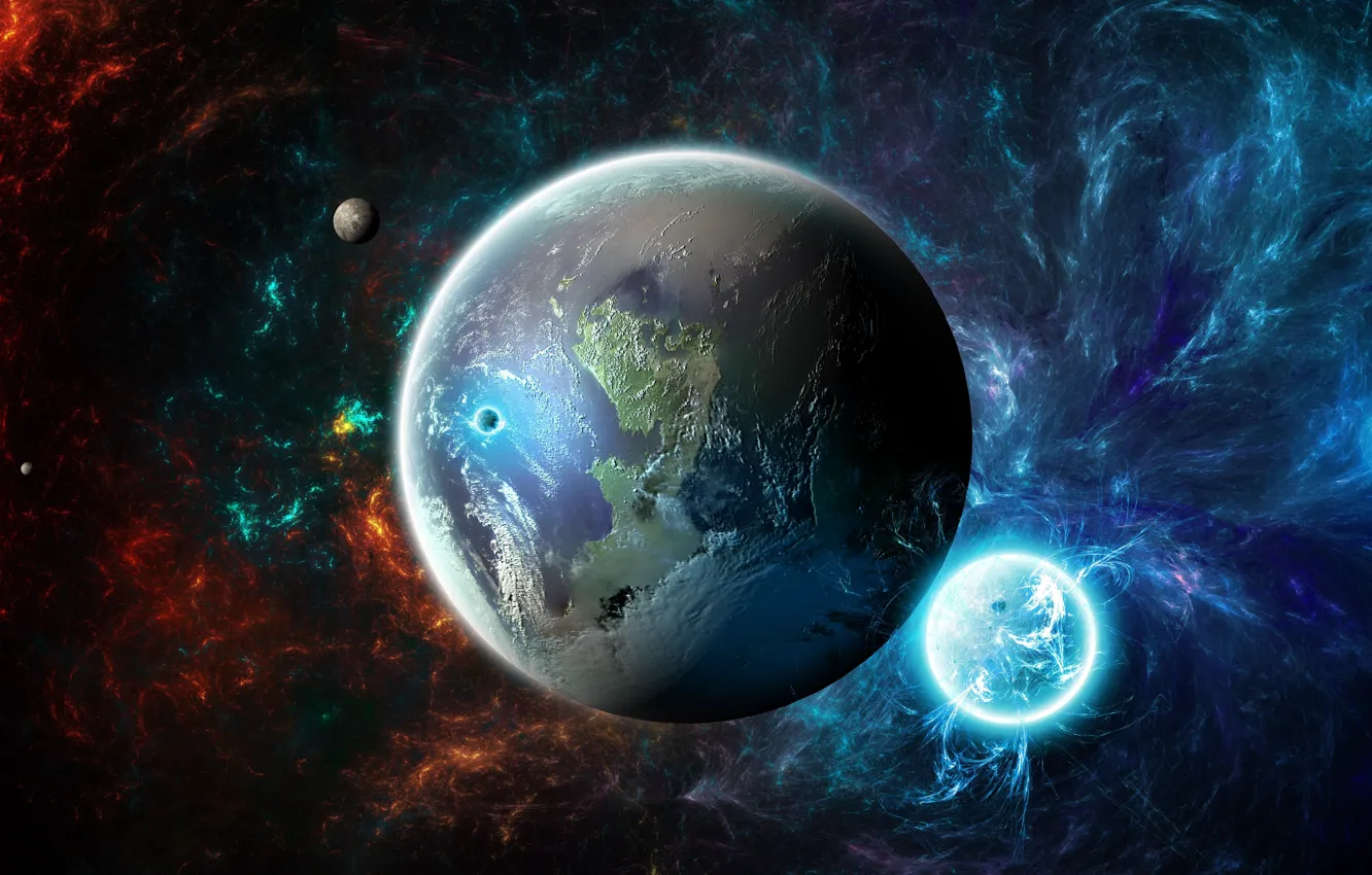 Photo wallpaper stars, nebula, space, the universe, Plenety