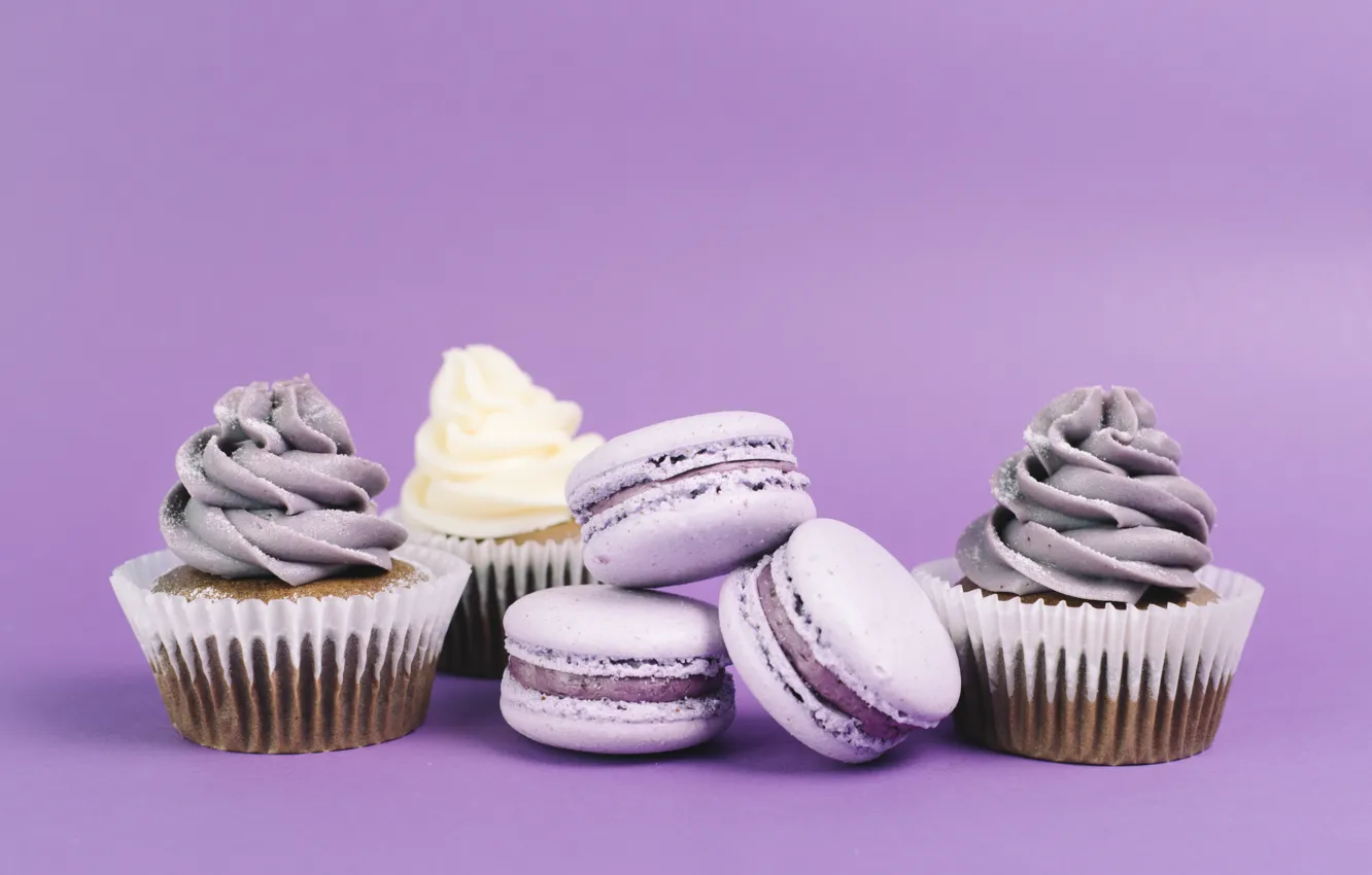 Photo wallpaper sweets, cupcakes, cakes, macaroon
