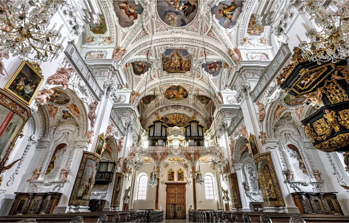 Photo wallpaper Austria, Church, Cathedral, the monastery, Garsten, Collegiate Church Of Garsten