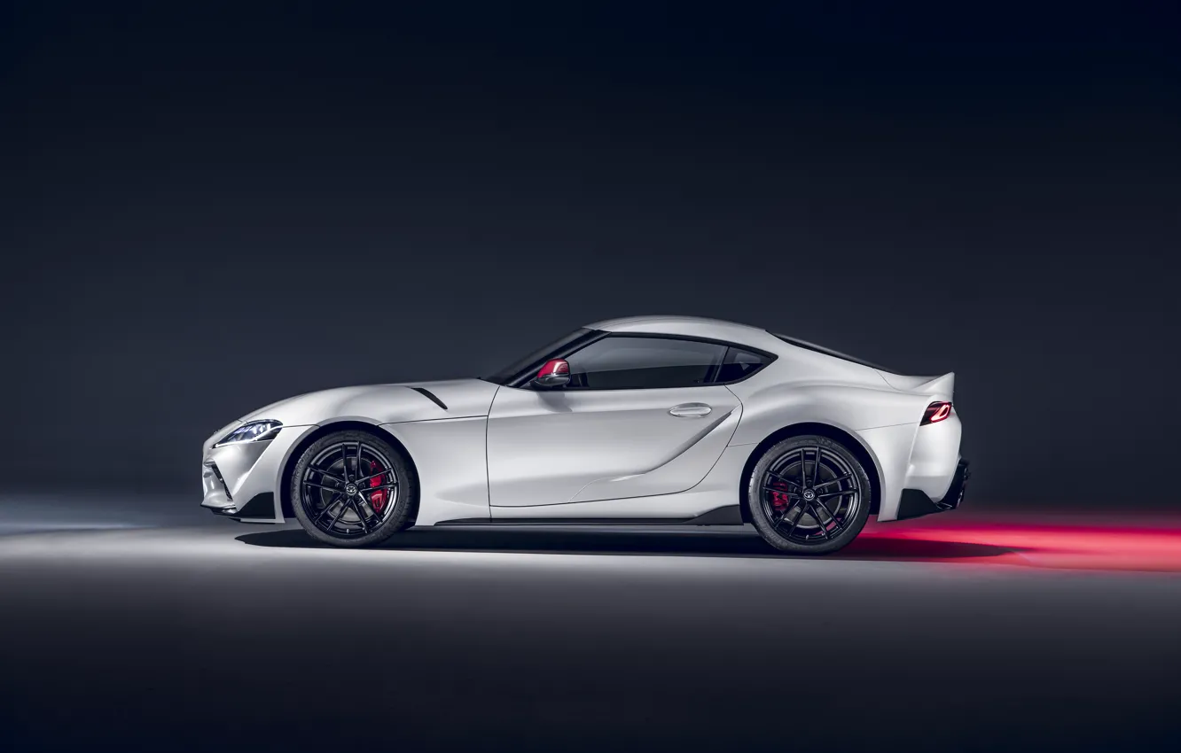Photo wallpaper Toyota, side view, Supra, 2020, GR Above, A90, 2.0L