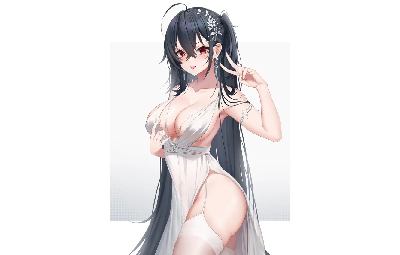 Photo wallpaper girl, hot, sexy, dress, boobs, anime, pretty, breasts