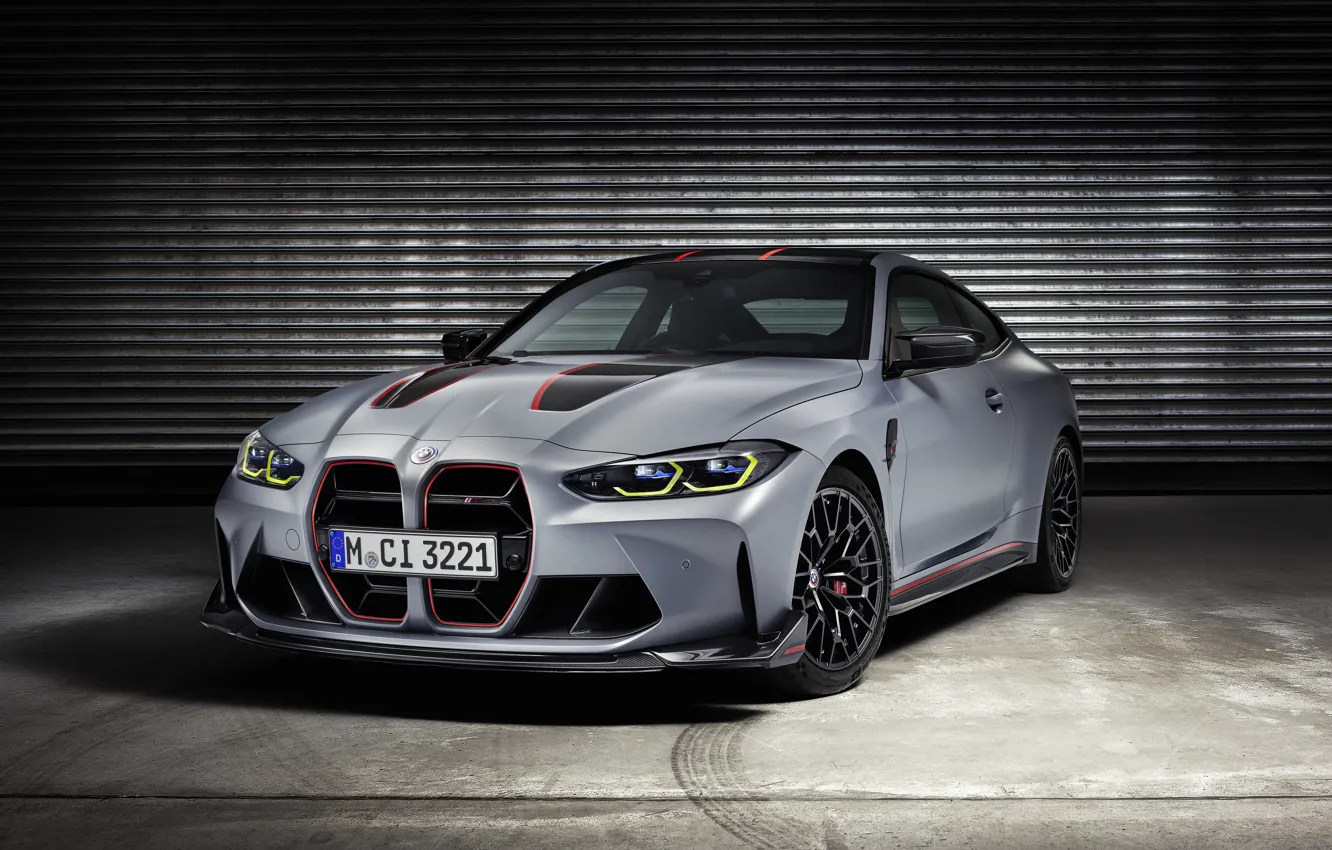 Photo wallpaper BMW, Front, grey, Side, M4 CSL, BMW M4 CSL