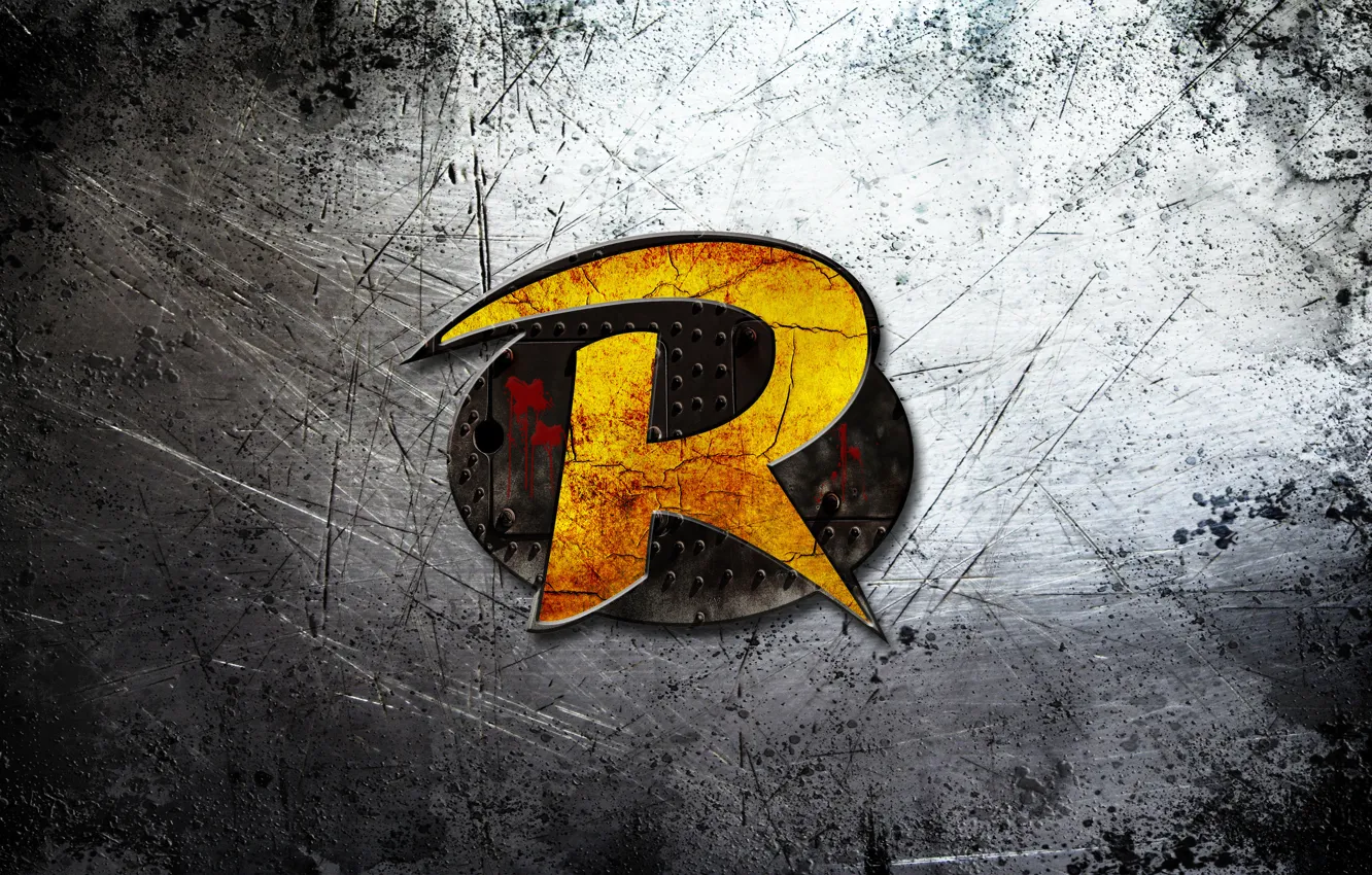 Photo wallpaper metal, golden, logo