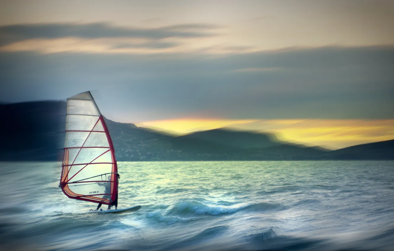 Photo wallpaper the wind, sport, sail